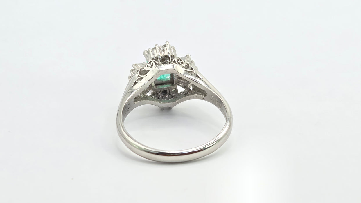 Vintage: Platinum Emerald & Diamond Cocktail Ring — She is special