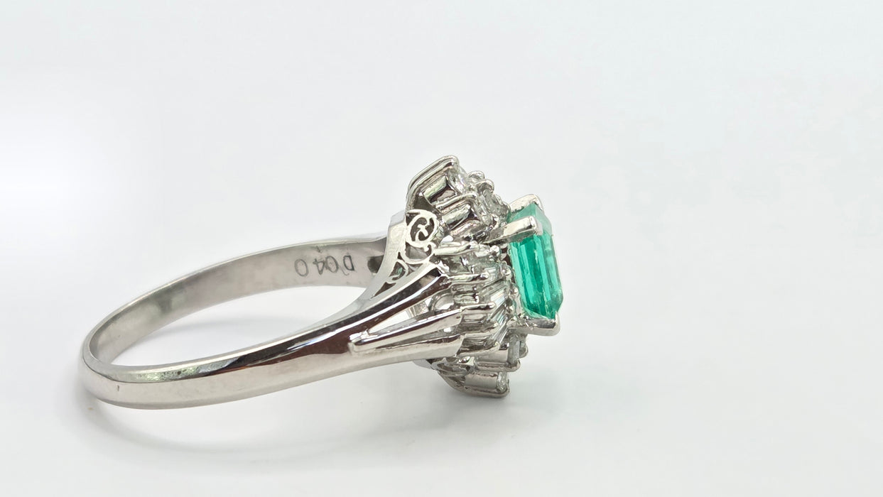 Vintage: Platinum Emerald & Diamond Cocktail Ring — She is special