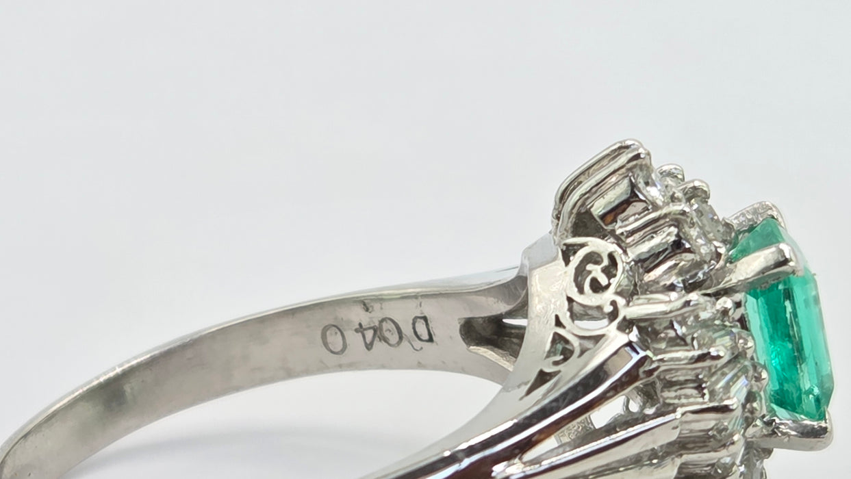 Vintage: Platinum Emerald & Diamond Cocktail Ring — She is special