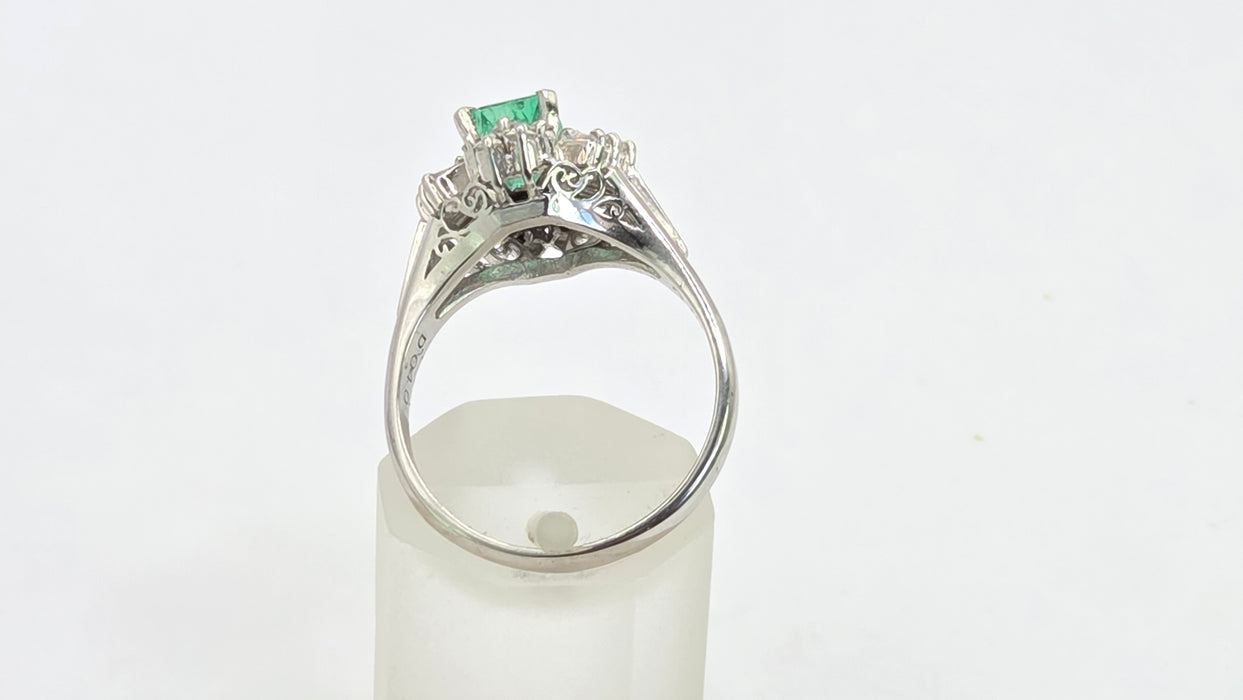 Vintage: Platinum Emerald & Diamond Cocktail Ring — She is special