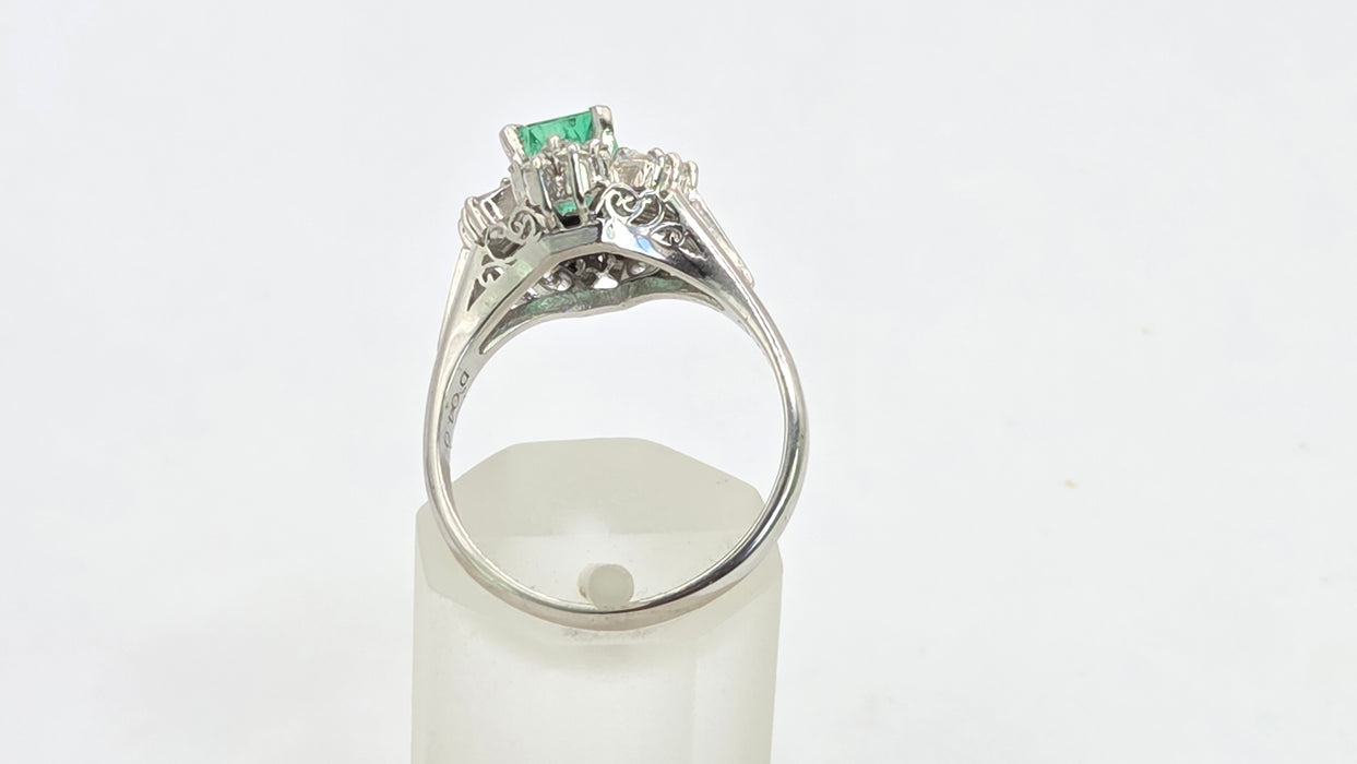 Vintage: Platinum Emerald & Diamond Cocktail Ring — She is special