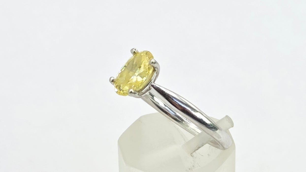 Modern: Platinum Fancy Yellow Diamond Solitaire Ring — 1.24ct
