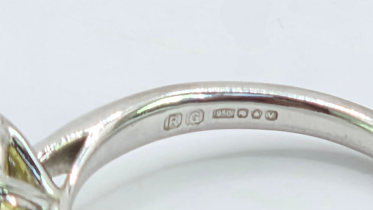 Modern: Platinum Fancy Yellow Diamond Solitaire Ring — 1.24ct