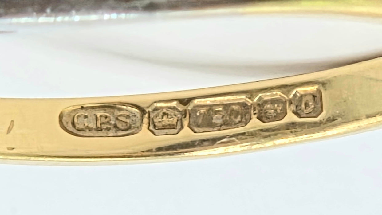 Vintage: 18ct Yellow Gold Sapphire & Diamond Oval Dress Ring — From 1977