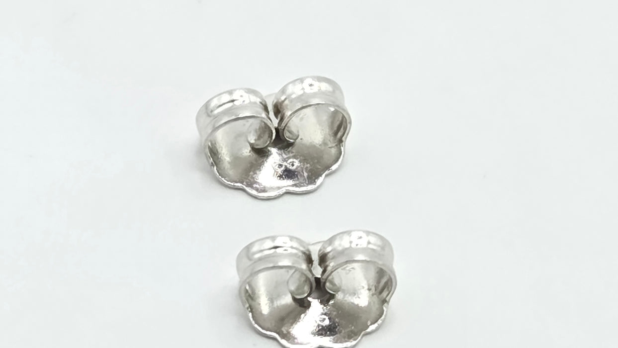 Vintage: 18ct White Gold Pink Freshwater Pearl & Diamond Drop Earrings