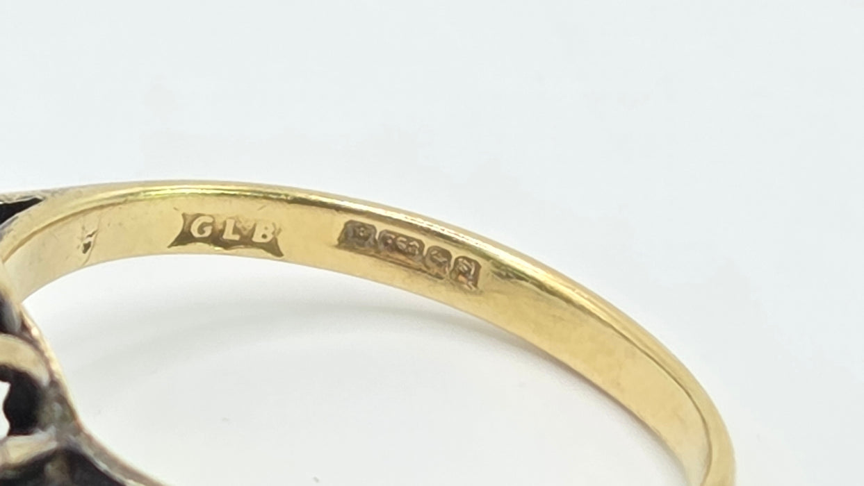 Vintage: 18ct Yellow Gold Emerald & Diamond Half Hoop Dress Ring — 0.70ct Emeralds & 0.70ct Diamonds