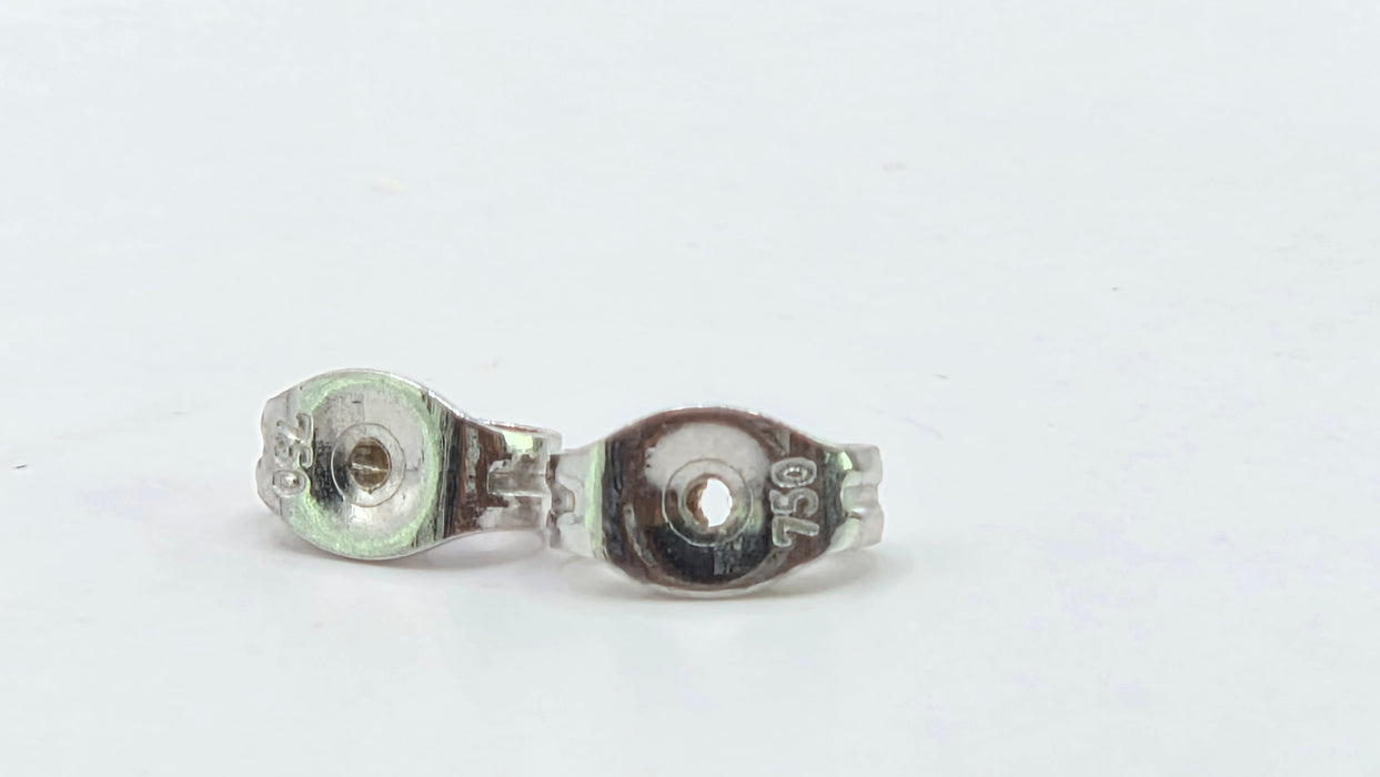 Vintage: 18ct White Gold Diamond Square Cluster Stud Earrings — 0.32ct