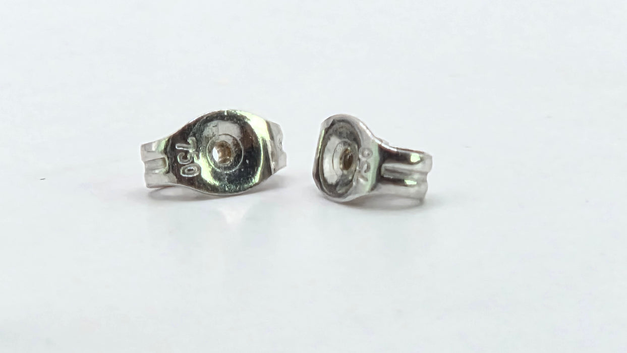Vintage: 18ct White Gold Diamond Square Cluster Stud Earrings — 0.32ct