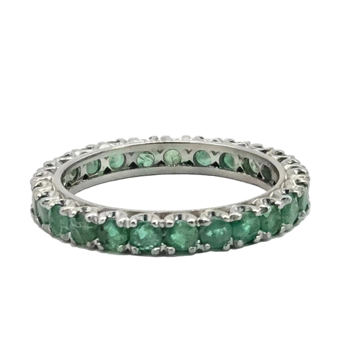 Vintage: 9ct White Gold Emerald Full Eternity Ring