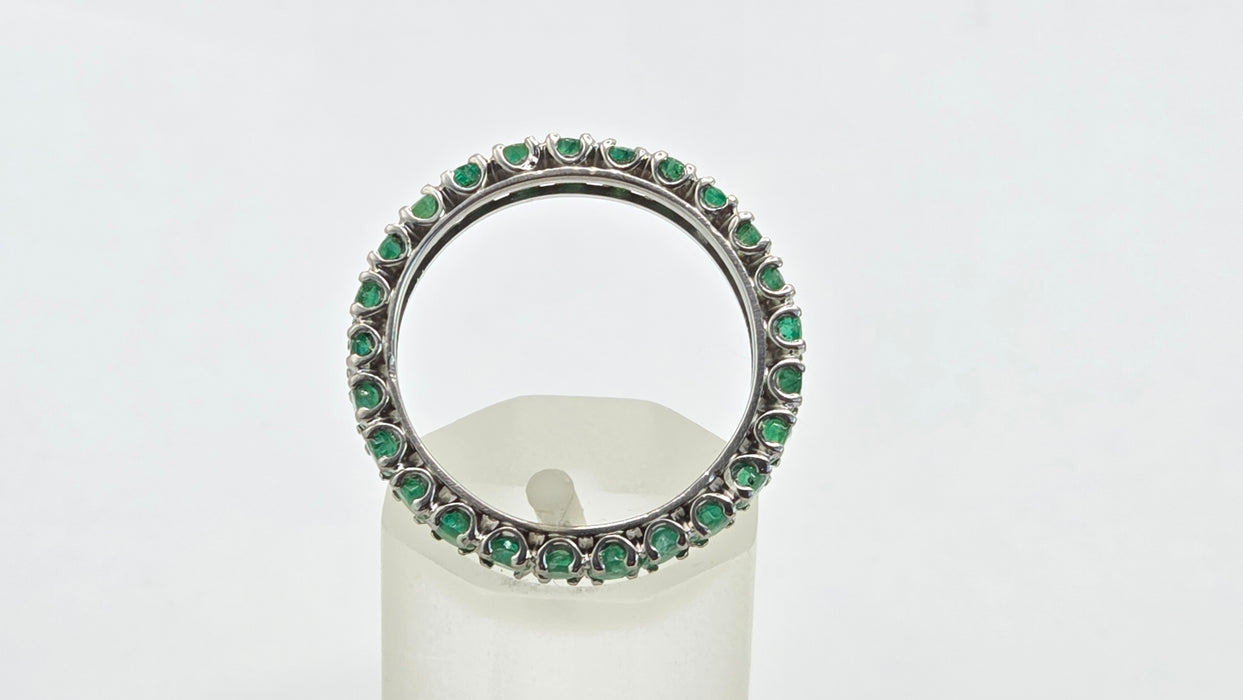 Vintage: 9ct White Gold Emerald Full Eternity Ring