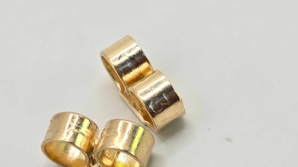 Vintage: 9ct Yellow Gold Sapphire & Diamond Art Deco Style Octagonal Stud Earrings