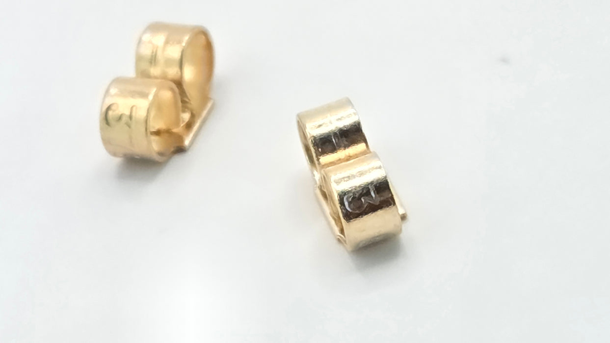 Vintage: 9ct Yellow Gold Sapphire & Diamond Art Deco Style Octagonal Stud Earrings