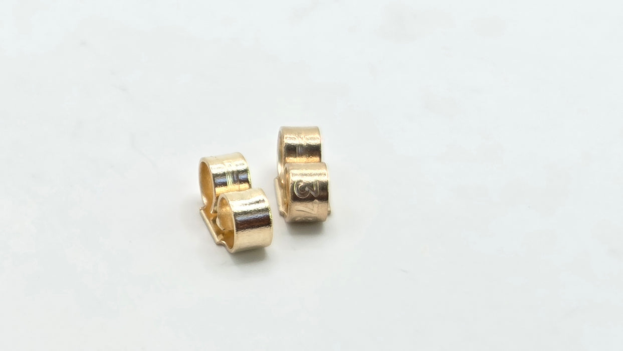 Vintage: 9ct Yellow Gold Blue Topaz Three Stone Bar Drop Earrings