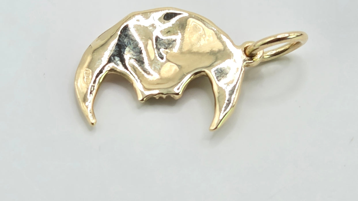Vintage: 9ct Yellow Gold Man in the Moon Face Pendant
