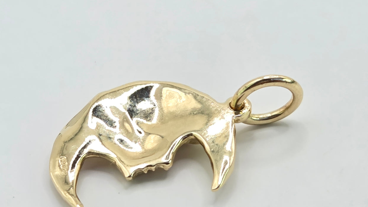 Vintage: 9ct Yellow Gold Man in the Moon Face Pendant