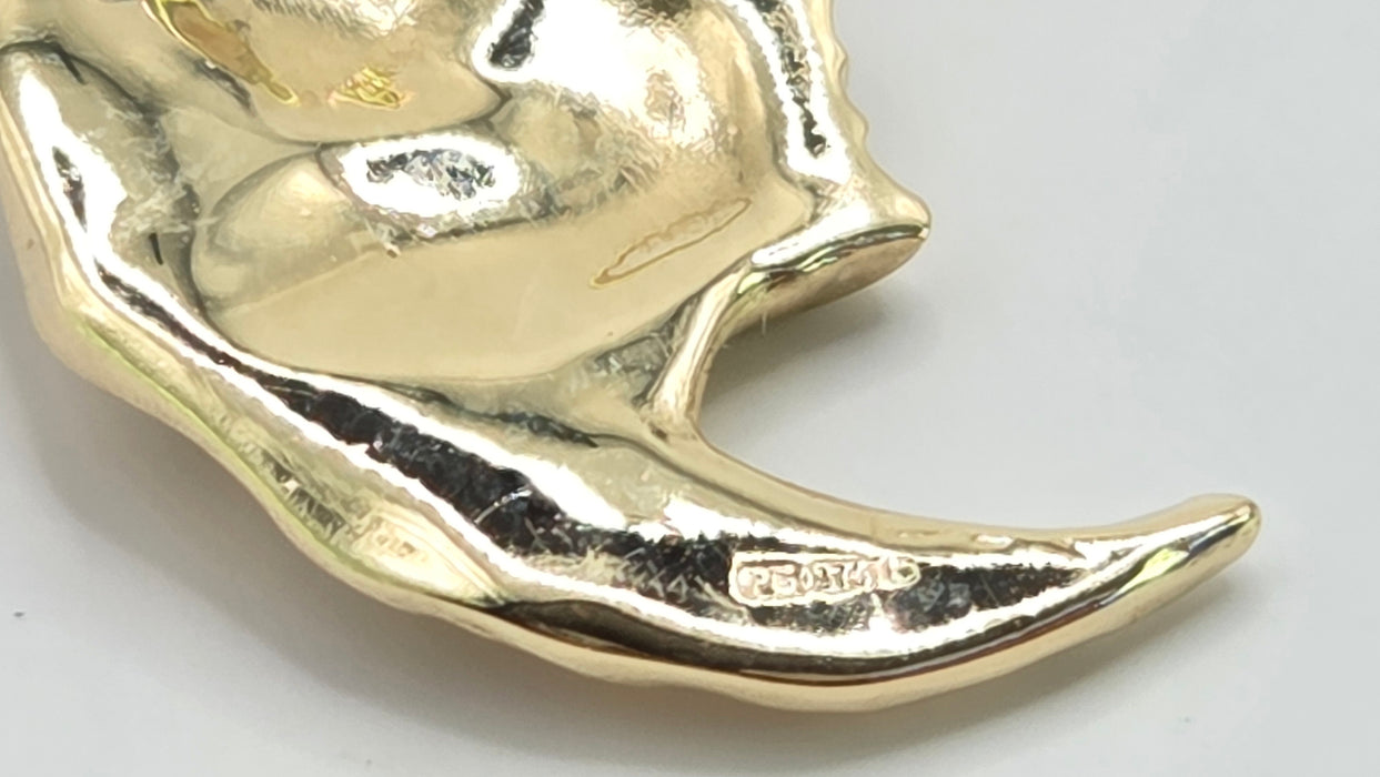 Vintage: 9ct Yellow Gold Man in the Moon Face Pendant
