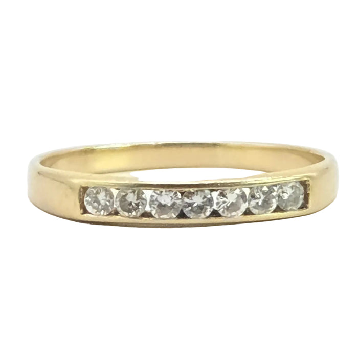 Vintage: 18ct Yellow Gold Channel Set Diamond Half Eternity Stacker Ring — 0.35ct