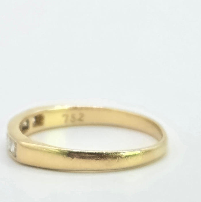 Vintage: 18ct Yellow Gold Channel Set Diamond Half Eternity Stacker Ring — 0.35ct
