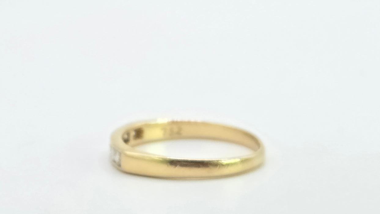 Vintage: 18ct Yellow Gold Channel Set Diamond Half Eternity Stacker Ring — 0.35ct