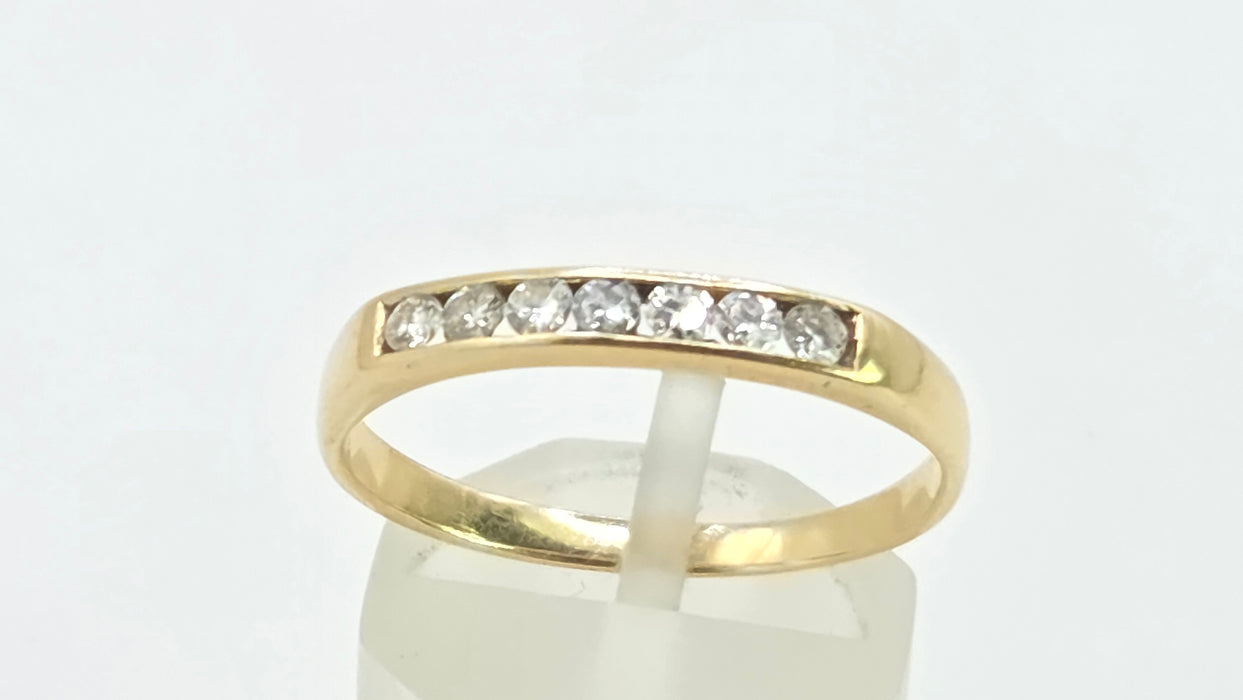 Vintage: 18ct Yellow Gold Channel Set Diamond Half Eternity Stacker Ring — 0.35ct