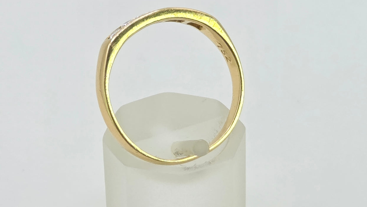 Vintage: 18ct Yellow Gold Channel Set Diamond Half Eternity Stacker Ring — 0.35ct