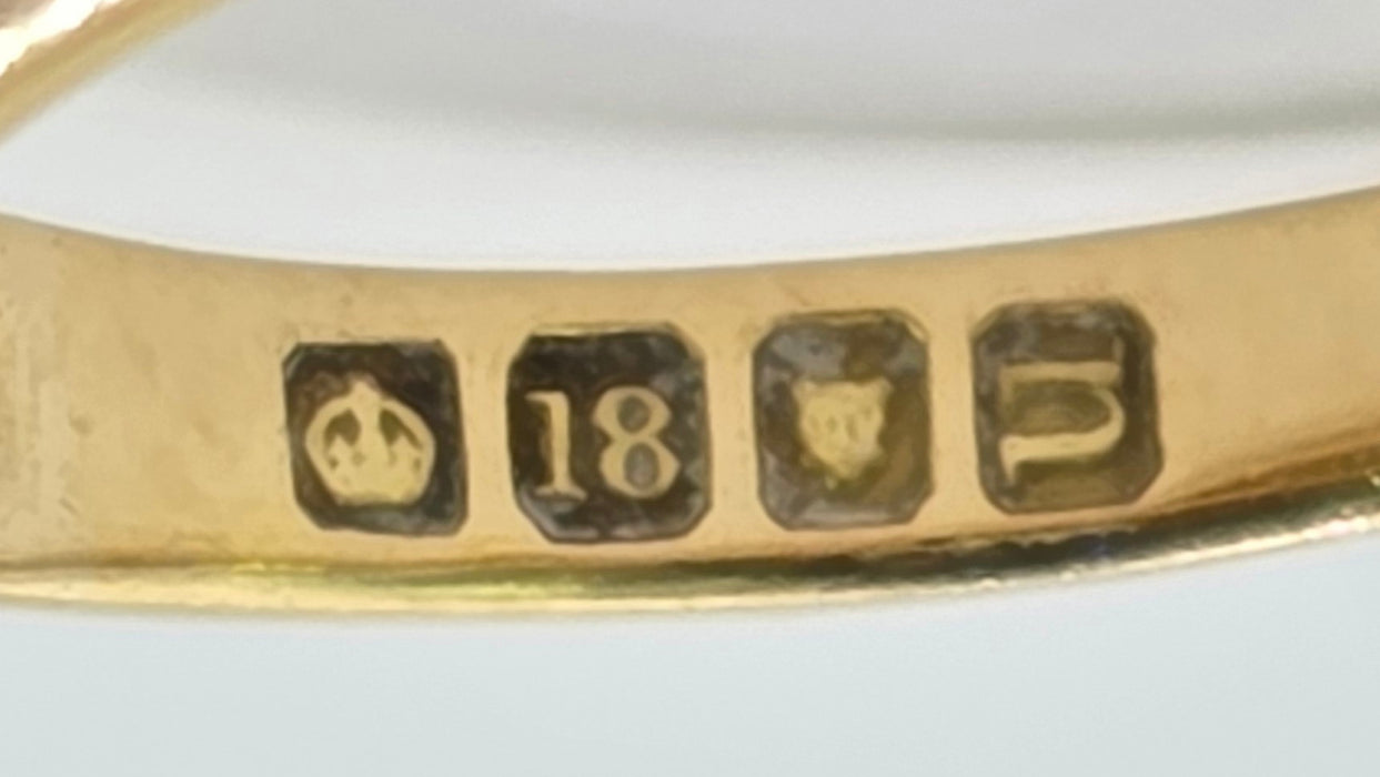 Antique: 18ct Yellow Gold Old Mine Cut Diamond Gypsy Ring — From 1908
