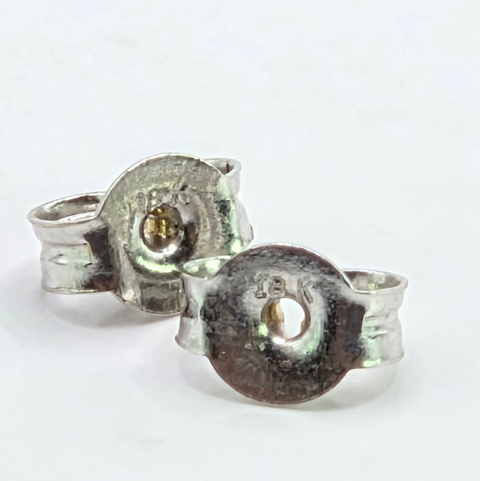 Vintage: 18ct White Gold Champagne Diamond 0.50ct Square Cluster Stud Earrings