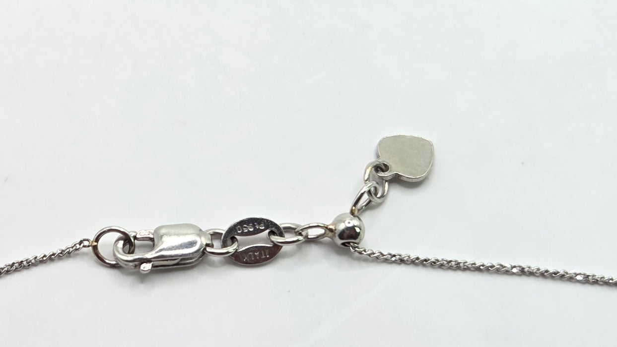 Vintage: Platinum Diamond 0.75ct Pear Shaped Cluster Drop Pendant & Chain