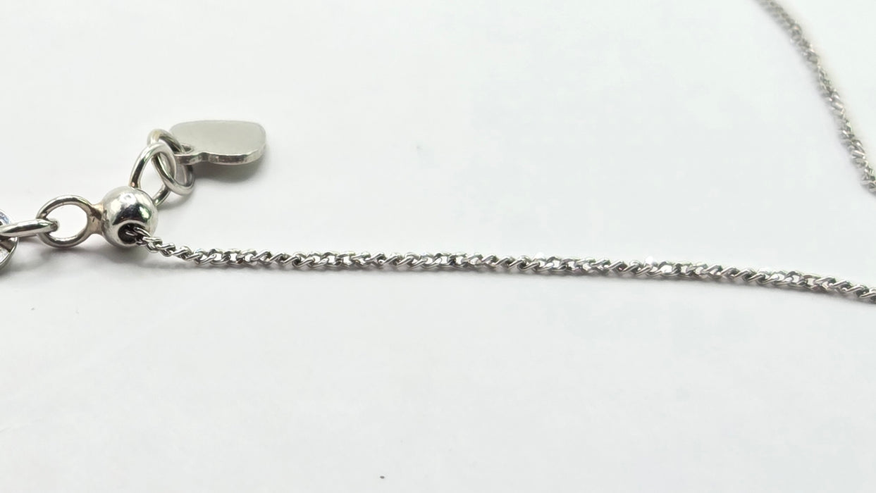 Vintage: Platinum Diamond 0.75ct Pear Shaped Cluster Drop Pendant & Chain