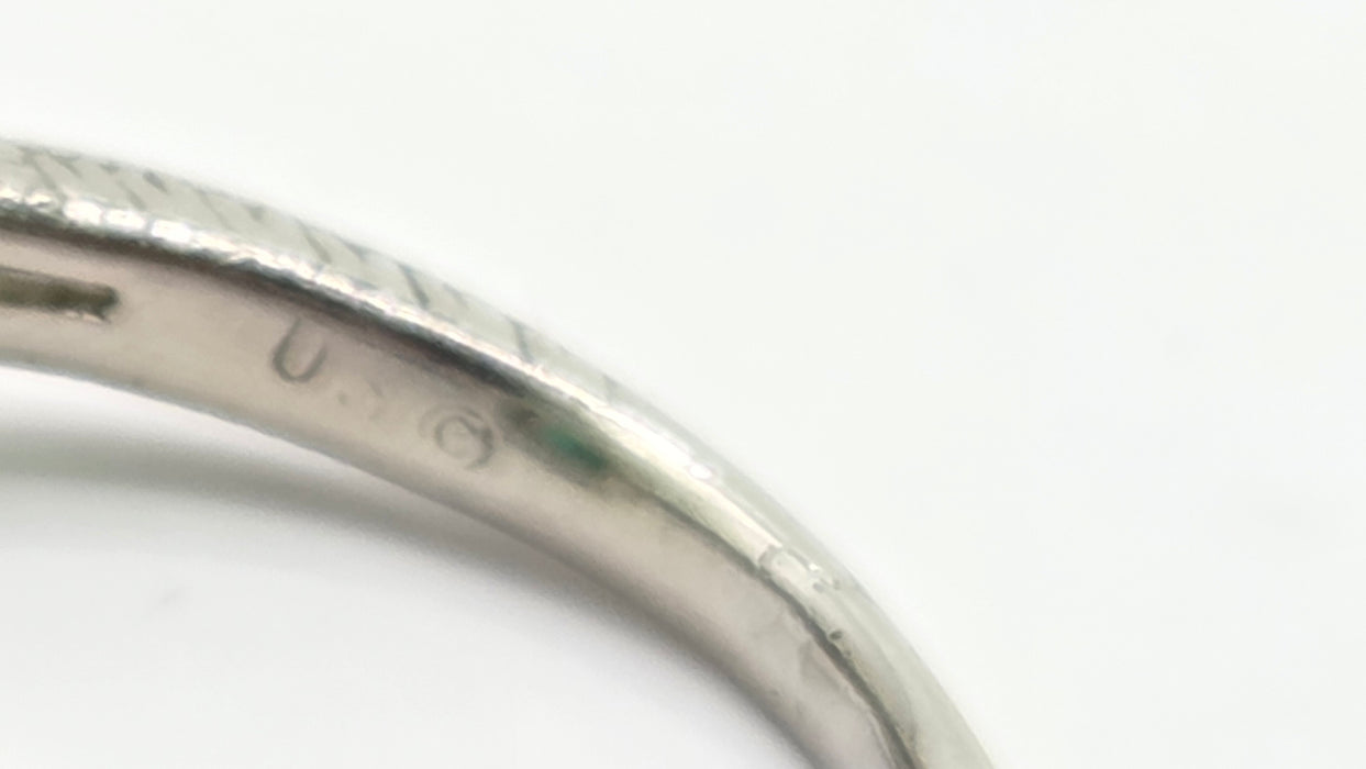 Vintage: Platinum Emerald & Diamond Octagonal Dress Ring — 1.08ct & 0.68ct