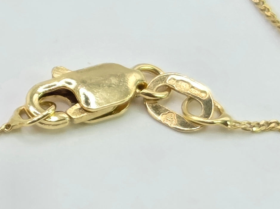 Vintage: 9ct Yellow Gold Tanzanite & Diamond Floral Cross Pendant & Chain