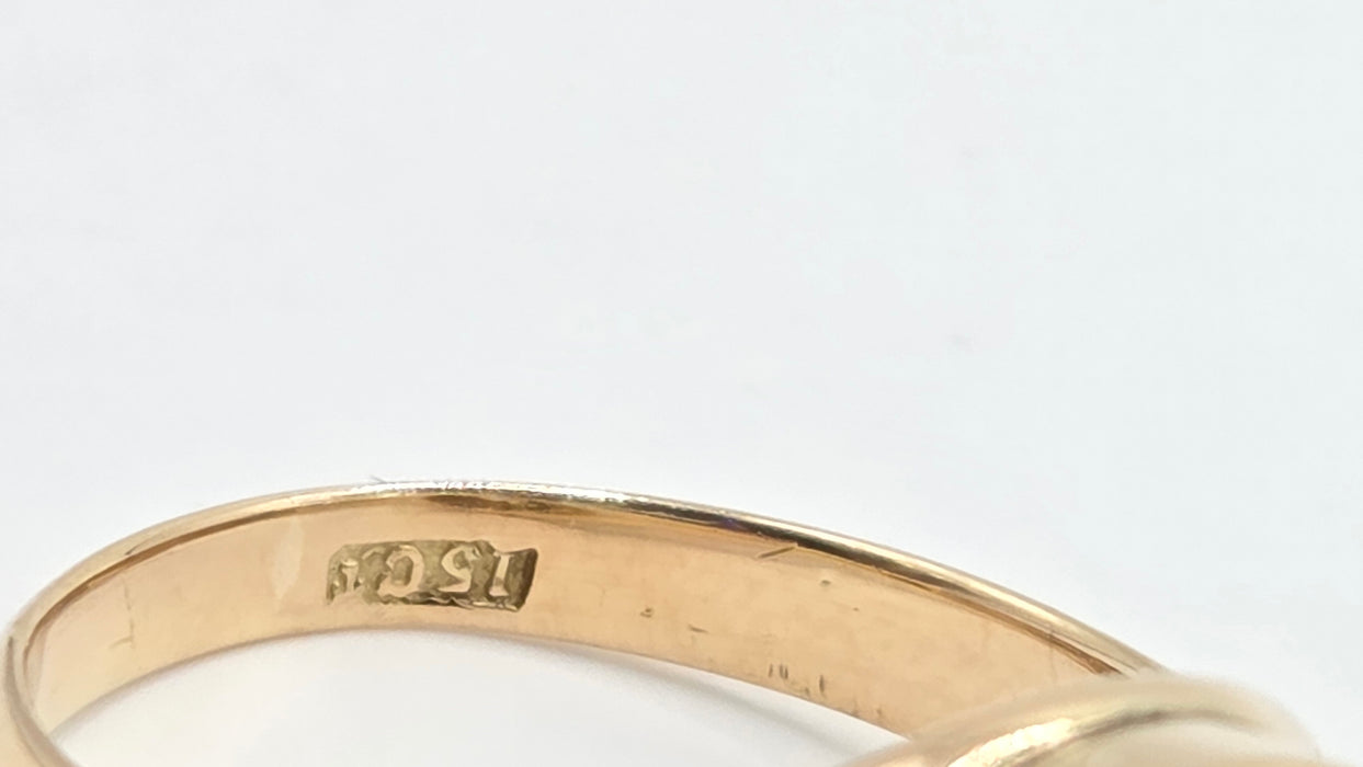 Antique: 15ct Yellow Gold Citrine Solitaire Ring — Pre 1932
