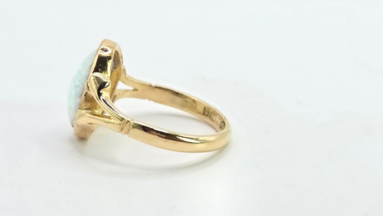 Vintage: 18ct Yellow Gold Opal Signet Ring — From 1958