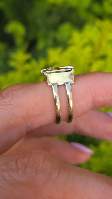 Antique: 18ct Yellow Gold Art Deco Blue Enamel Secret Compartment/ Poison Ring