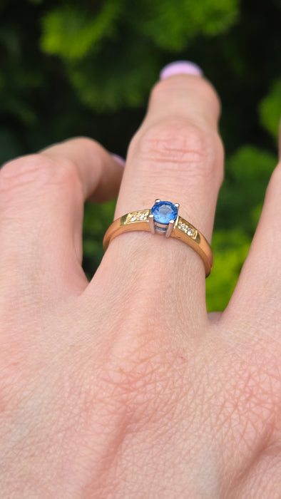 Vintage: 18ct Yellow Gold Sapphire & Diamond Dress Ring — From 1995
