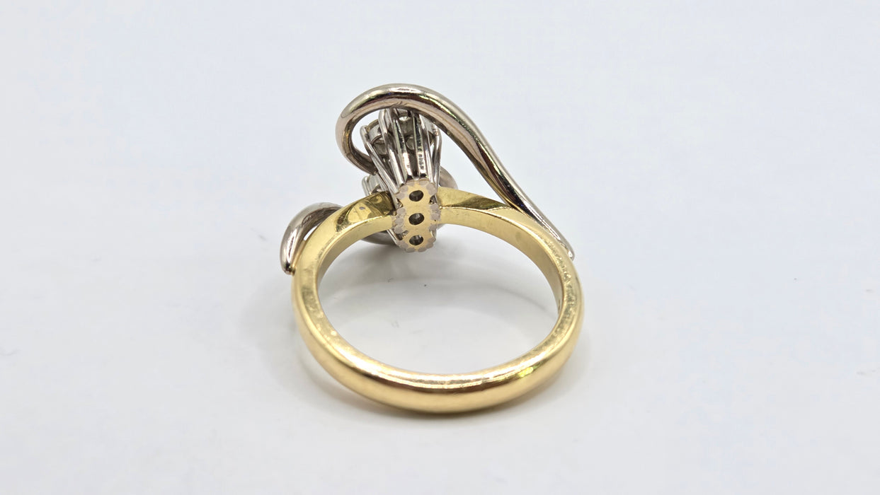 Vintage: 18ct Yellow & White Gold Diamond Figure of Eight Ring — 0.70ct