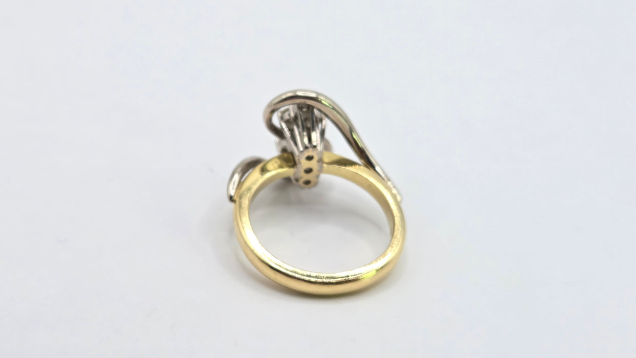 Vintage: 18ct Yellow & White Gold Diamond Figure of Eight Ring — 0.70ct