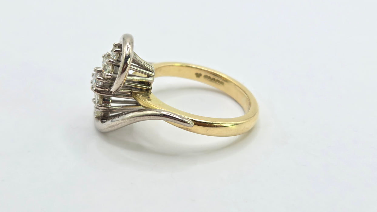 Vintage: 18ct Yellow & White Gold Diamond Figure of Eight Ring — 0.70ct