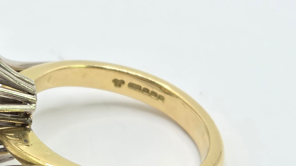 Vintage: 18ct Yellow & White Gold Diamond Figure of Eight Ring — 0.70ct