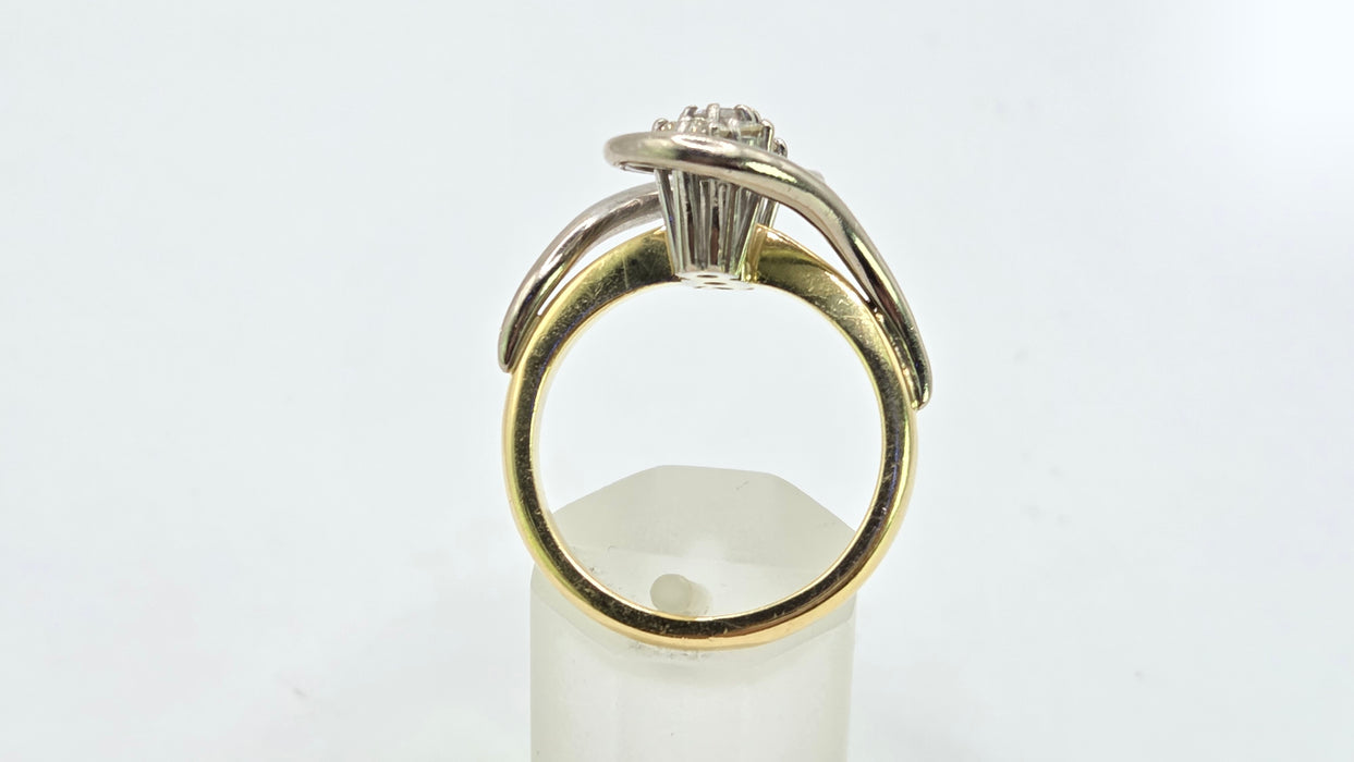 Vintage: 18ct Yellow & White Gold Diamond Figure of Eight Ring — 0.70ct