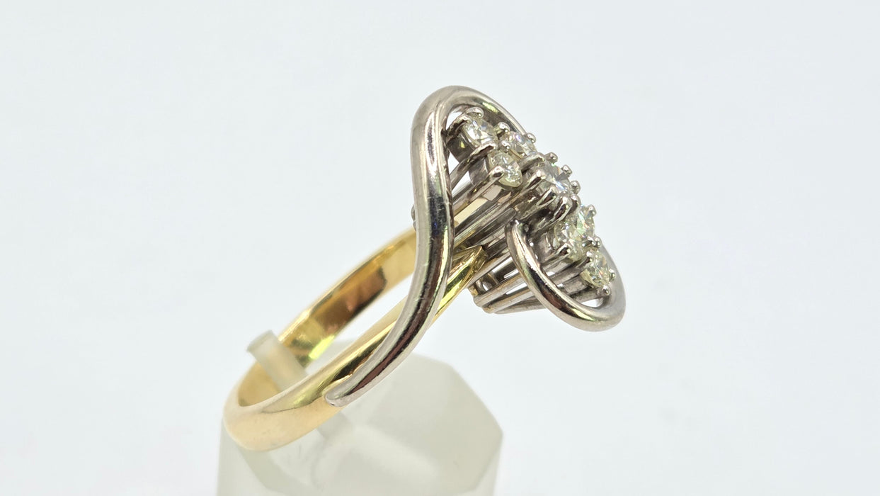 Vintage: 18ct Yellow Gold Sapphire & Turquoise Petal Ring — From 1982