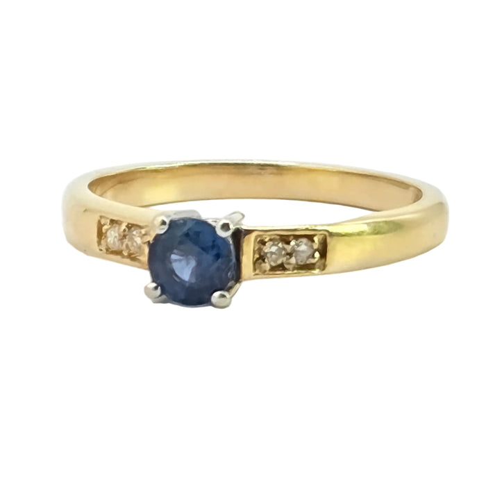Vintage: 18ct Yellow Gold Sapphire & Diamond Dress Ring — From 1995