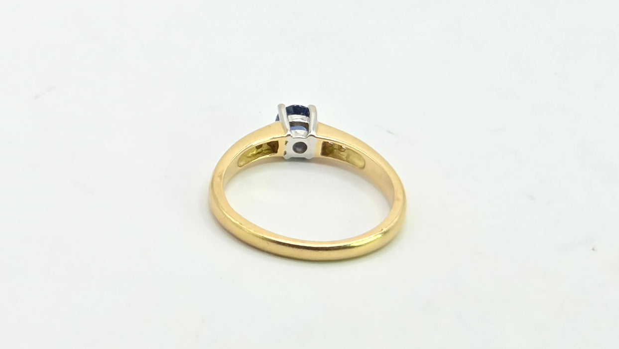 Vintage: 18ct Yellow Gold Sapphire & Diamond Dress Ring — From 1995