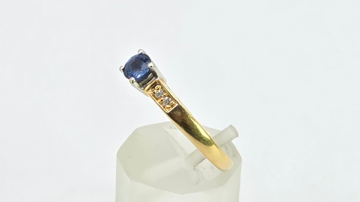 Vintage: 18ct Yellow Gold Sapphire & Diamond Dress Ring — From 1995