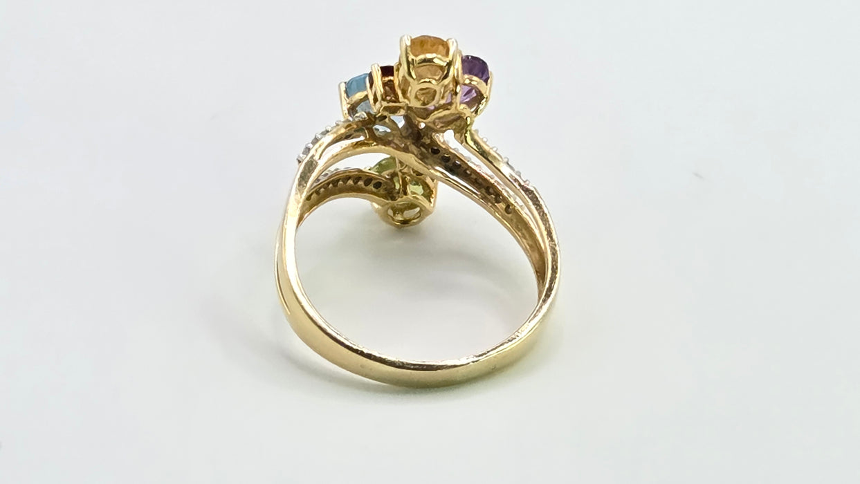 Vintage: 18ct Yellow Gold Multi-Gemstone Cocktail Ring — 2.71ct
