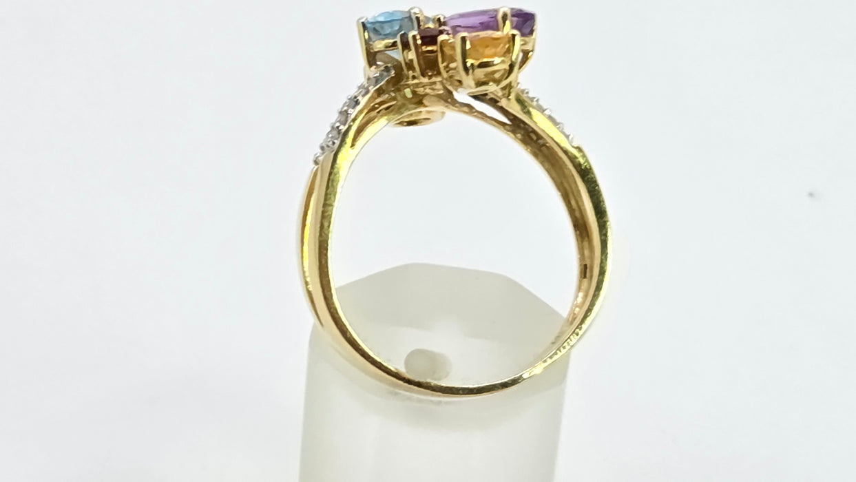Vintage: 18ct Yellow Gold Multi-Gemstone Cocktail Ring — 2.71ct