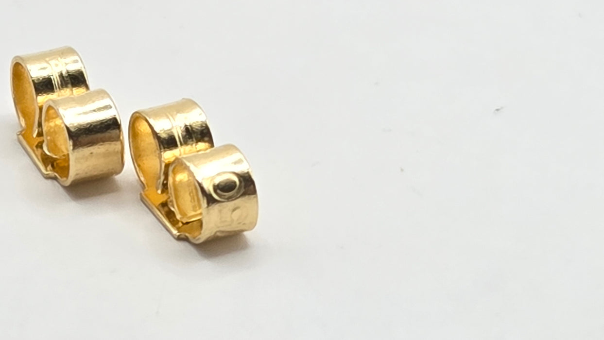 Vintage: 18ct Yellow Gold Ruby & Diamond Oval Cluster Stud Earrings — From 1995
