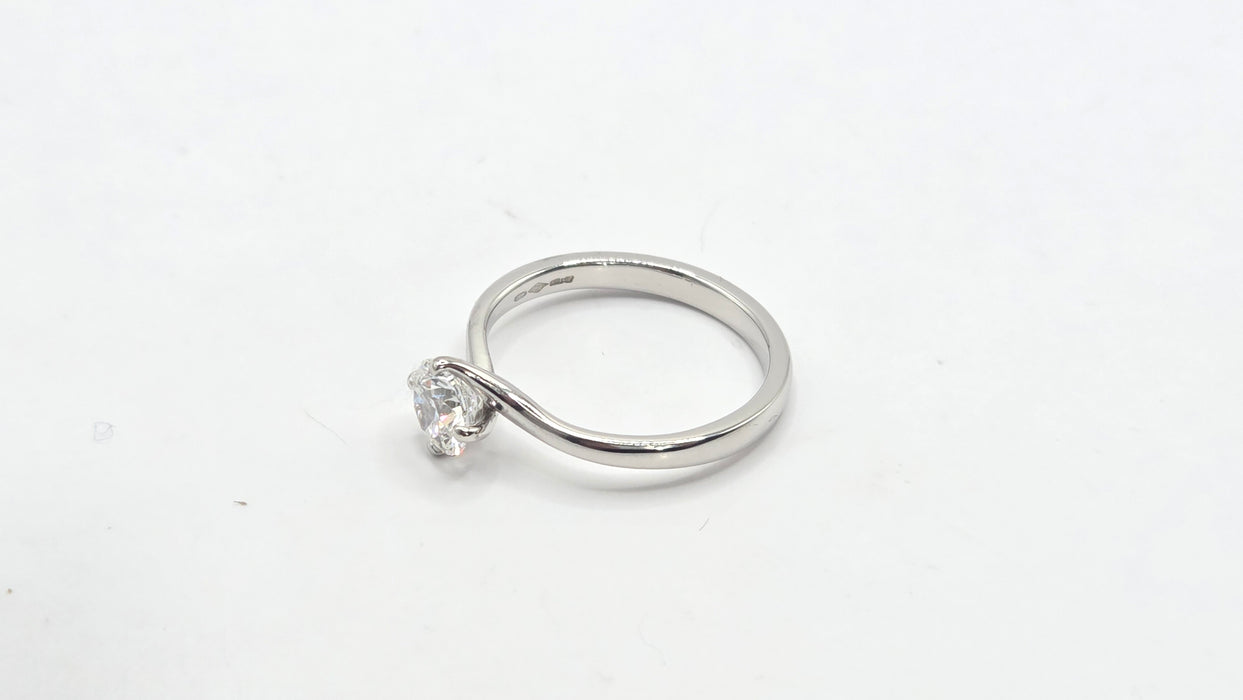 Vintage: Platinum Diamond Solitaire Ring — 0.63ct (partners woth 3819 , the one listed below)