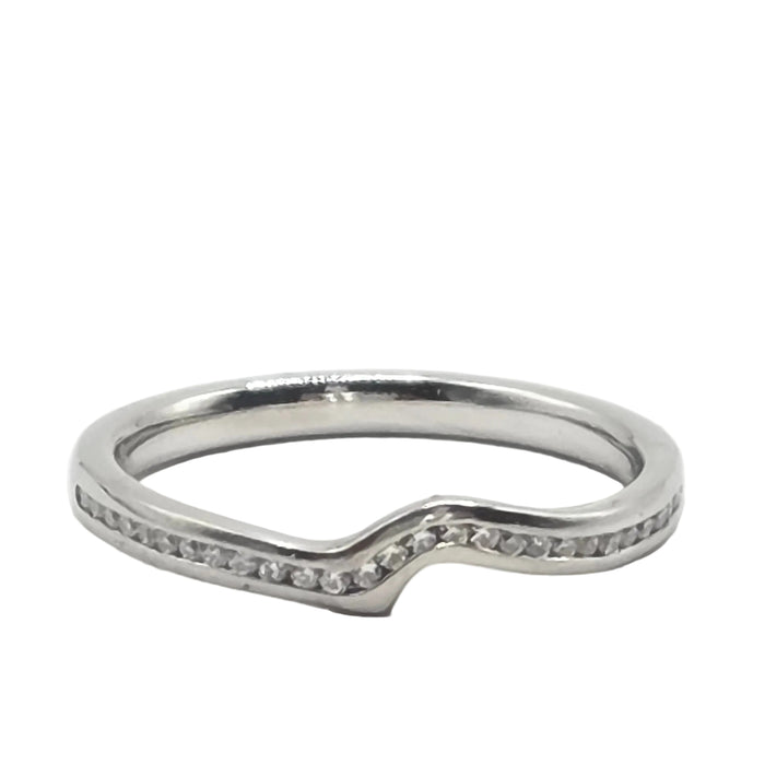 Vintage: Platinum Diamond Shaped Wedding Band [Partners with 3818] — 0.15ct