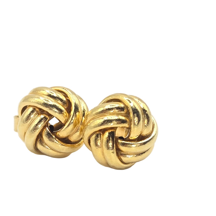 Vintage: 18ct Yellow Gold Love Knot Stud Earrings